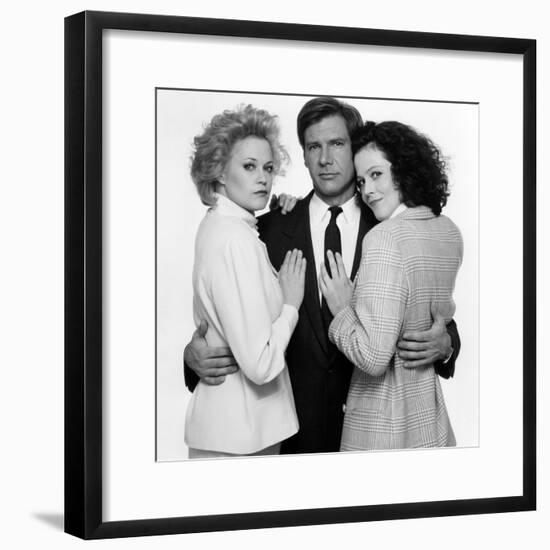 Working Girl by MikeNichols with Harrison Ford, Melanie Griffith and Sigourney Weaver, 1988 (b/w ph-null-Framed Photo