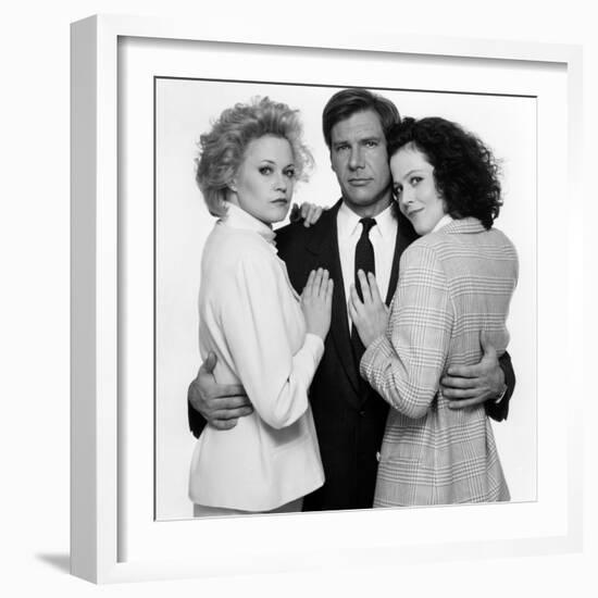 Working Girl by MikeNichols with Harrison Ford, Melanie Griffith and Sigourney Weaver, 1988 (b/w ph-null-Framed Photo