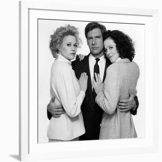 Working Girl by MikeNichols with Harrison Ford, Melanie Griffith and Sigourney Weaver, 1988 (b/w ph-null-Framed Photo