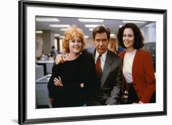 Working Girl by MikeNichols with Harrison Ford Melanie Griffith and Sigourney Weaver, 1988 (photo)-null-Framed Photo