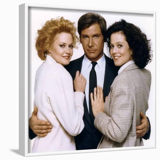 Working Girl by MikeNichols with Harrison Ford, Melanie Griffith and Sigourney Weaver, 1988 (photo)-null-Framed Photo