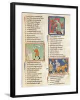 Working in the Months of September, October, November, Miniature from Breviary of Love-Matfre Ermengau-Framed Giclee Print