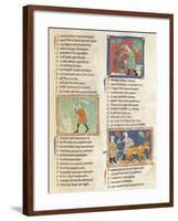 Working in the Months of September, October, November, Miniature from Breviary of Love-Matfre Ermengau-Framed Giclee Print