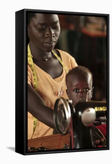 Working Mother And Child, Uganda-Mauro Fermariello-Framed Stretched Canvas