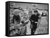 Working Mother Jennie Magill Shopping with Her Children at the Super Market-null-Framed Stretched Canvas