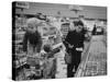 Working Mother Jennie Magill Shopping with Her Children at the Super Market-null-Stretched Canvas
