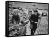 Working Mother Jennie Magill Shopping with Her Children at the Super Market-null-Framed Stretched Canvas