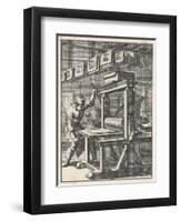 Working on a Dutch Flat Bed Press-Jan Luiken-Framed Art Print