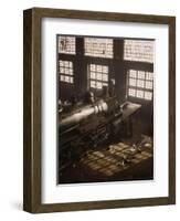 Working on a locomotive at the 40th Street railroad shops, Chicago, 1942-Jack Delano-Framed Giclee Print