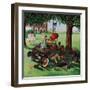 "Working on the Jalopy," July 15, 1961-George Hughes-Framed Giclee Print