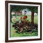 "Working on the Jalopy," July 15, 1961-George Hughes-Framed Giclee Print