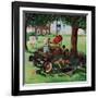 "Working on the Jalopy," July 15, 1961-George Hughes-Framed Giclee Print