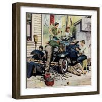 "Working on the Jalopy", May 20, 1950-Stevan Dohanos-Framed Giclee Print