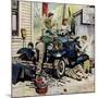 "Working on the Jalopy", May 20, 1950-Stevan Dohanos-Mounted Giclee Print