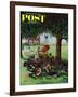 "Working on the Jalopy," Saturday Evening Post Cover, July 15, 1961-George Hughes-Framed Giclee Print