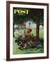 "Working on the Jalopy," Saturday Evening Post Cover, July 15, 1961-George Hughes-Framed Giclee Print