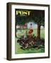 "Working on the Jalopy," Saturday Evening Post Cover, July 15, 1961-George Hughes-Framed Giclee Print