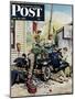 "Working on the Jalopy" Saturday Evening Post Cover, May 20, 1950-Stevan Dohanos-Mounted Giclee Print