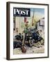 "Working on the Jalopy" Saturday Evening Post Cover, May 20, 1950-Stevan Dohanos-Framed Giclee Print