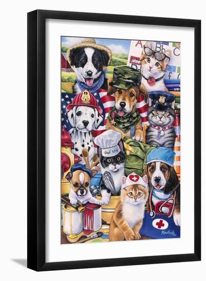 Working Paws-Jenny Newland-Framed Giclee Print