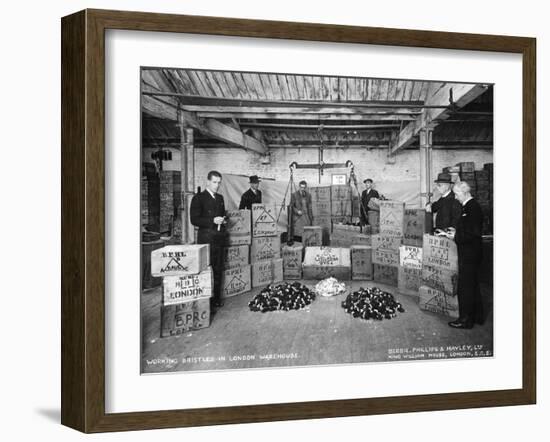 Working with Bristles in a Warehouse, London, 1938-null-Framed Photographic Print