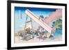 Working Within View of Mount Fuji-Katsushika Hokusai-Framed Premium Giclee Print