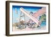 Working Within View of Mount Fuji-Katsushika Hokusai-Framed Art Print