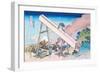 Working Within View of Mount Fuji-Katsushika Hokusai-Framed Art Print