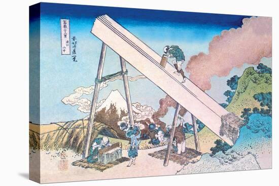 Working Within View of Mount Fuji-Katsushika Hokusai-Stretched Canvas