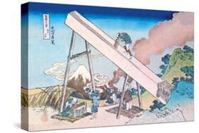 Working Within View of Mount Fuji-Katsushika Hokusai-Stretched Canvas