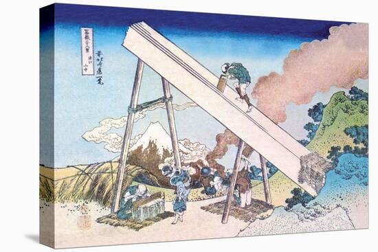 Working Within View of Mount Fuji-Katsushika Hokusai-Stretched Canvas