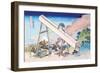 Working Within View of Mount Fuji-Katsushika Hokusai-Framed Art Print