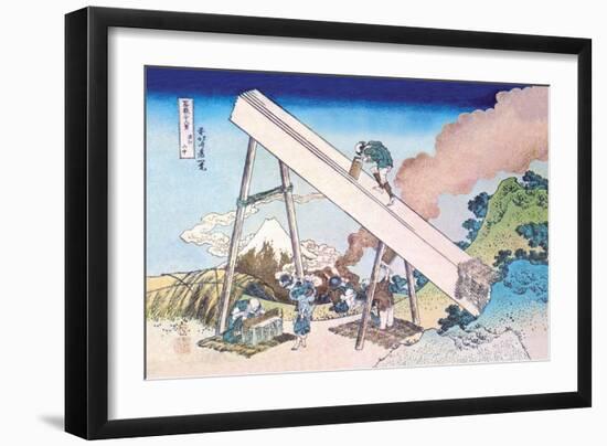 Working Within View of Mount Fuji-Katsushika Hokusai-Framed Art Print