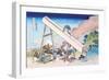 Working Within View of Mount Fuji-Katsushika Hokusai-Framed Art Print