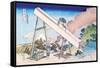 Working Within View of Mount Fuji-Katsushika Hokusai-Framed Stretched Canvas