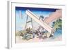 Working Within View of Mount Fuji-Katsushika Hokusai-Framed Art Print