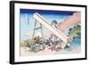 Working Within View of Mount Fuji-Katsushika Hokusai-Framed Art Print