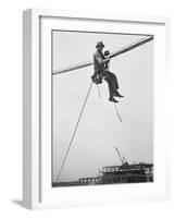 Workman at Shawnee Steam Plant Working on Telephone Wires-Ralph Crane-Framed Photographic Print
