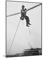 Workman at Shawnee Steam Plant Working on Telephone Wires-Ralph Crane-Mounted Photographic Print