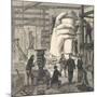 Workman Building Statue of Liberty-null-Mounted Giclee Print