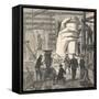 Workman Building Statue of Liberty-null-Framed Stretched Canvas