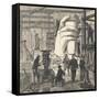 Workman Building Statue of Liberty-null-Framed Stretched Canvas