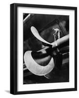 Workman Checking Out One of the Newly Constructed 34 Ton Propellers-Alfred Eisenstaedt-Framed Photographic Print