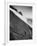 Workman Cleaning Concrete Which Catches Rain Water on Gibraltar-Ralph Crane-Framed Photographic Print