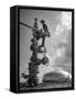 Workman Standing on Machinery at Natural Gas Plant-Thomas D^ Mcavoy-Framed Stretched Canvas