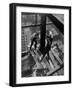 Workmen Attach Steel Beams Above Street During Construction of the Manhattan Company Building-Arthur Gerlach-Framed Premium Photographic Print