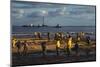 Workmen Cleaning Up after Oil Spill-null-Mounted Photographic Print