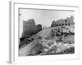 Workmen Clearing Rubble from Ruins of 6th Century Monte Cassino between Allies and Germans in WWII-Alfred Eisenstaedt-Framed Photographic Print