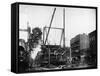 Workmen Erecting the Elevated Railroad Tracks on Atlantic Ave-Wallace G^ Levison-Framed Stretched Canvas