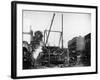 Workmen Erecting the Elevated Railroad Tracks on Atlantic Ave-Wallace G^ Levison-Framed Premium Photographic Print